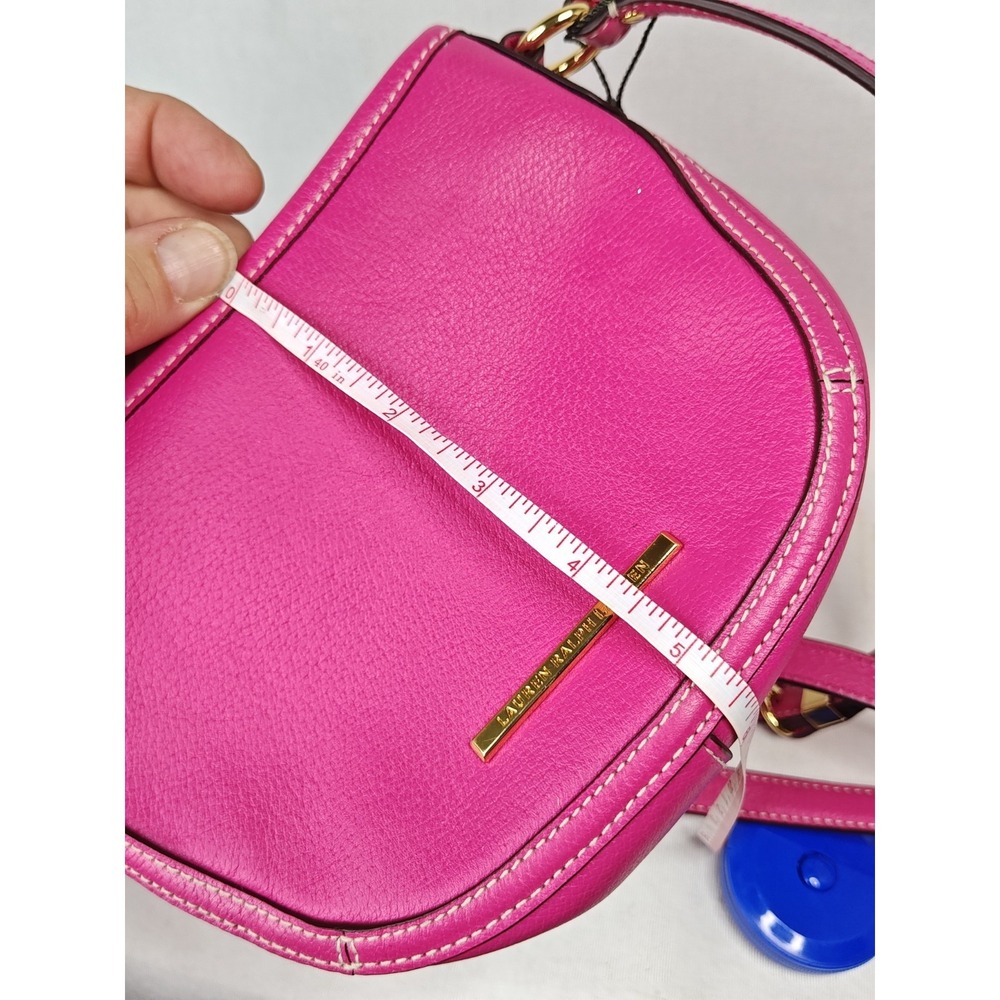Lauren Ralph Lauren Thurlow Mini Crossbody Bag Aruba Pink Leather Handbag NWT - Picture 15 of 16